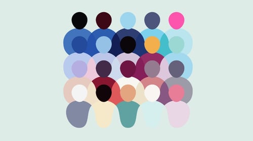 Vector illustration. Diverse crowd of people, abstract pattern. community, society, different personalities and cultures make up a population. 