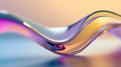 Ribbon of curved water with glossy color wavy fluid motion, blogpost about lean teams maximising impact in innovation.