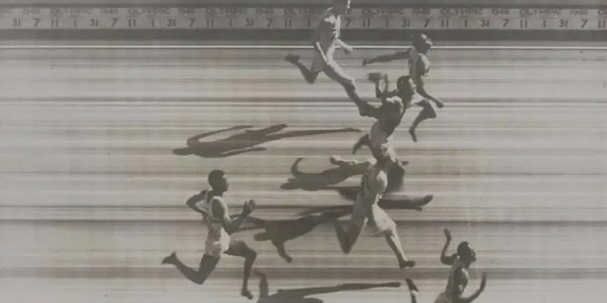 Omegas Omega's Photofinish Camera, capturing the 100-meter dash at the 1948 Olympics